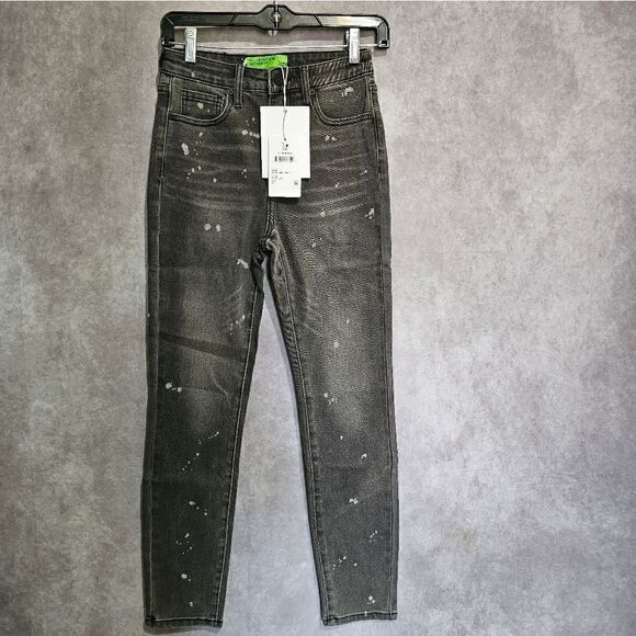 Sandrine Rose x Free People Slim Denim Polkadot Jeans Size 24 - Picture 1 of 4